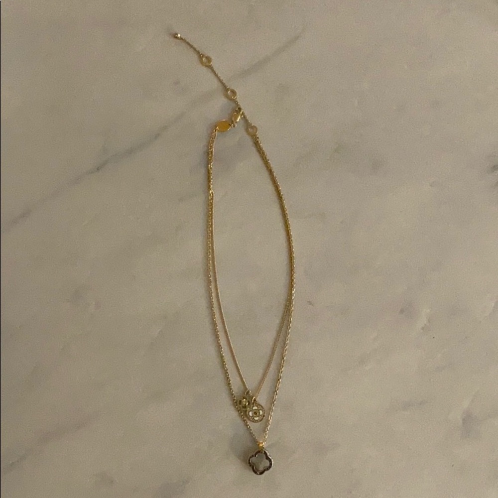 Henri Bendel gold double necklace